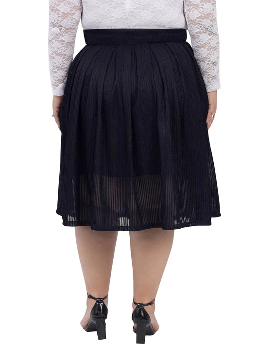 Blue Box Plus Size Pleated Shimmer Skirt