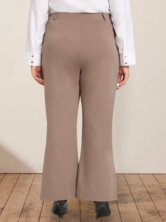 Taupe Brown Plus Size Extra Stretch Trouser