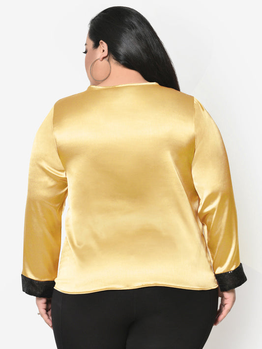 Women Black White Plus Size Buttoned Tunic Top