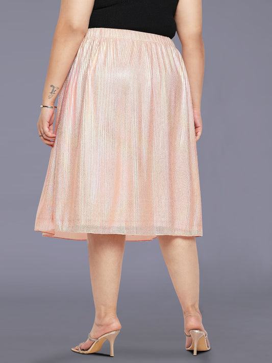 Peach Plus Size Shimmer Skirt