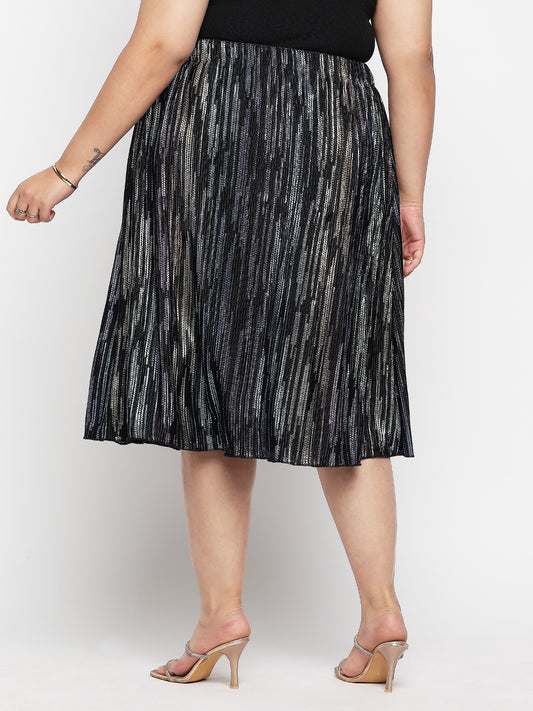 Black Plus Size Shimmer Skirt