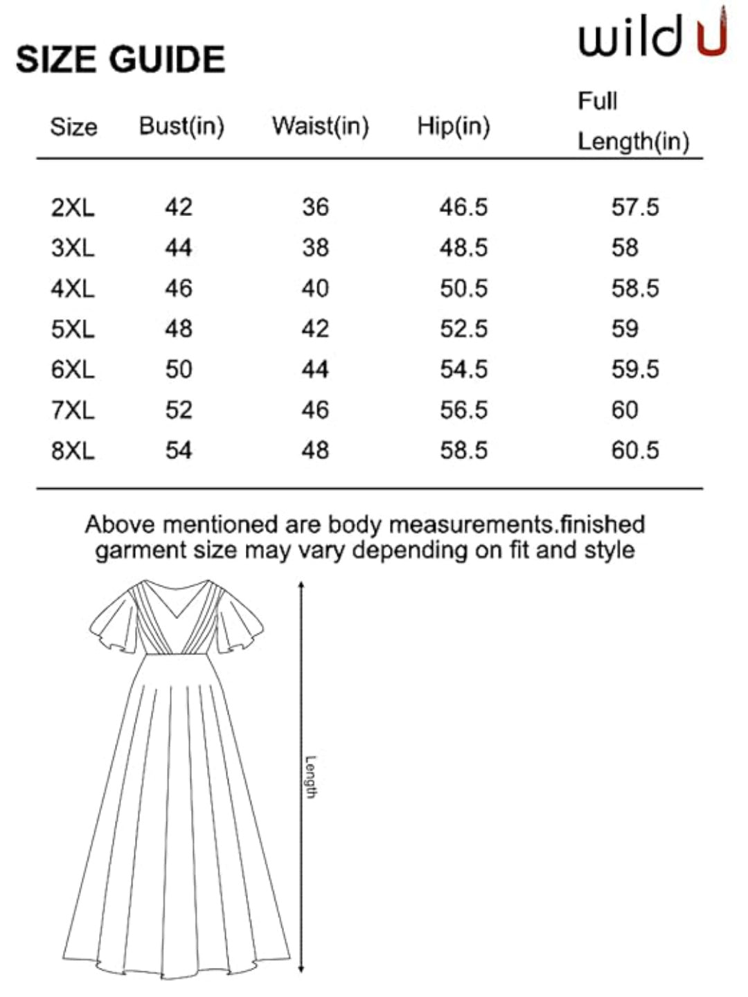 Size chart