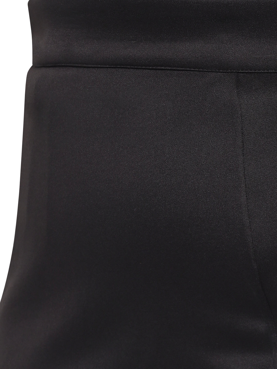 Black Plus Size Front Slit Mini Western Skirt