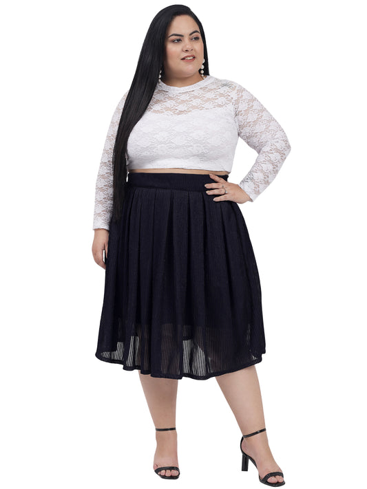 Blue Box Plus Size Pleated Shimmer Skirt