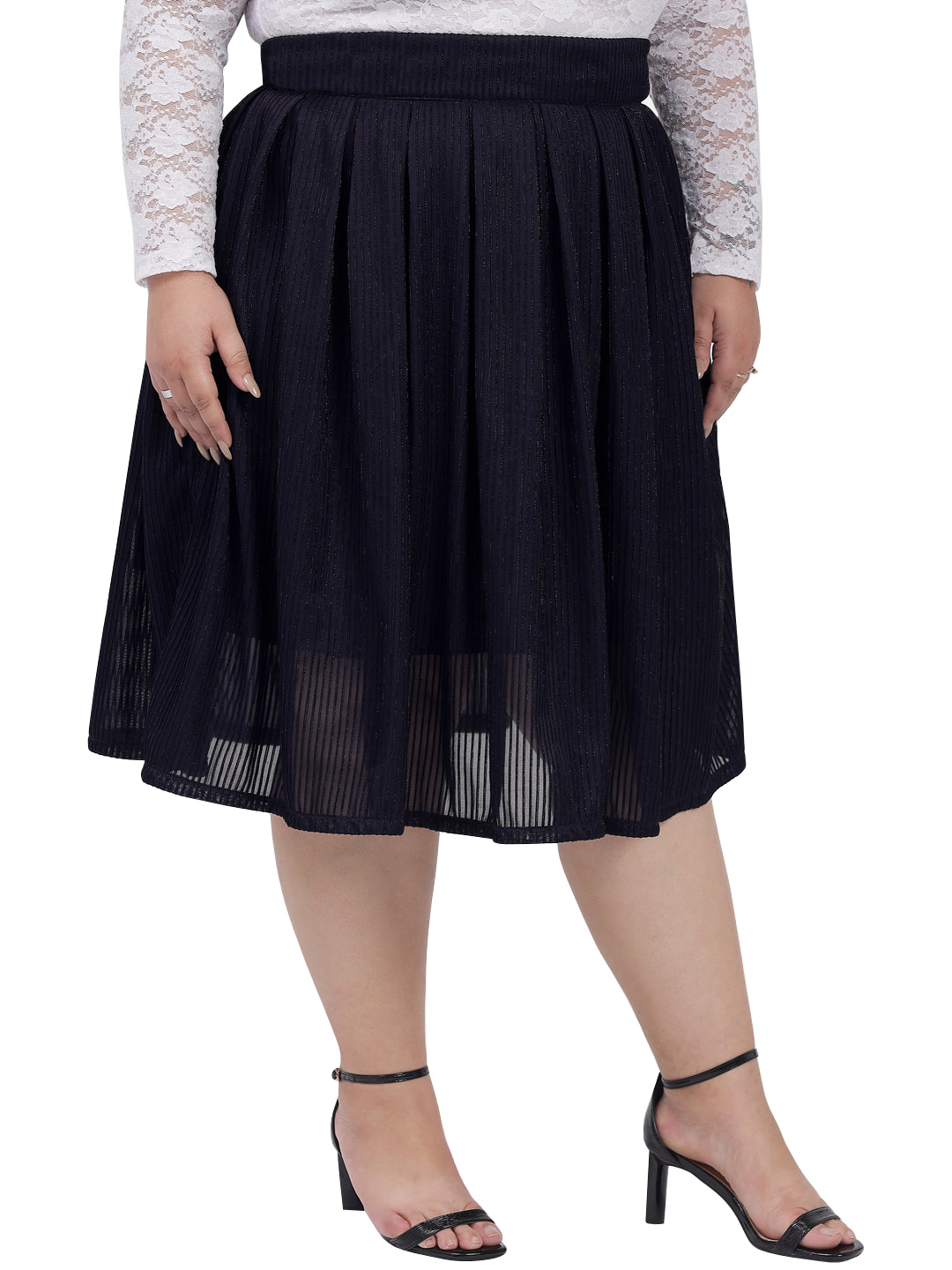 Blue Box Plus Size Pleated Shimmer Skirt
