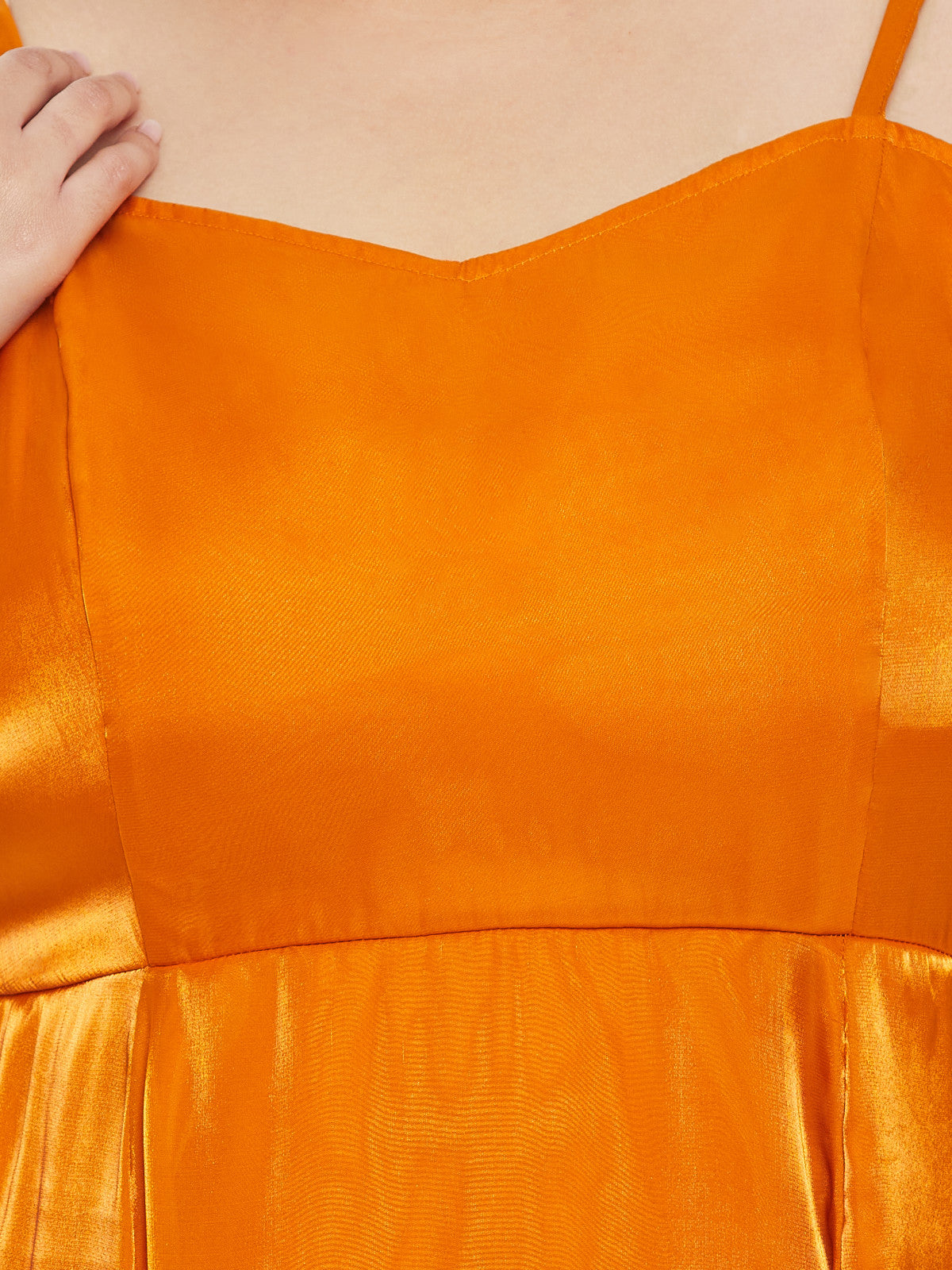 Orange Plus Size Organza Gown