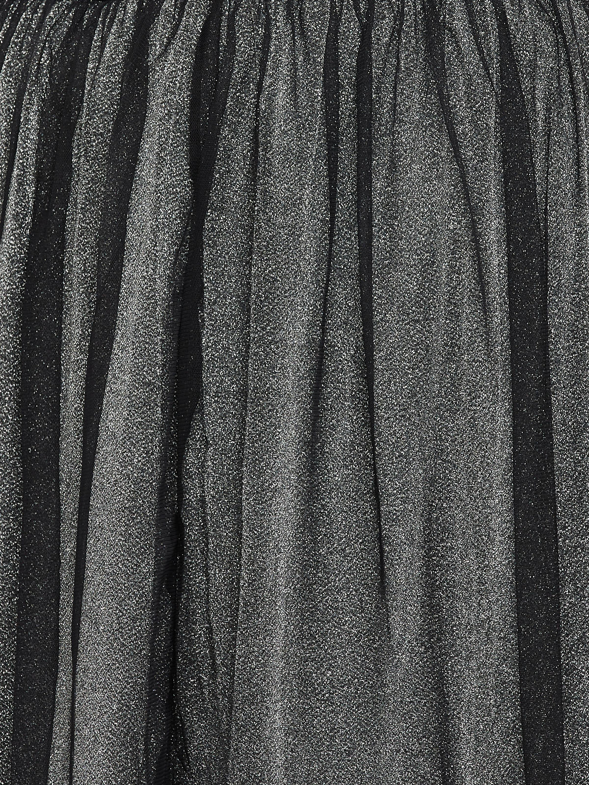 Silver Black Plus Size Net Long Skirt