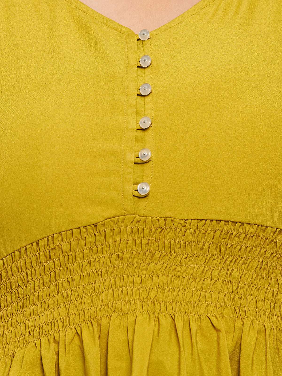 Mustard Plus Size Smocked Top