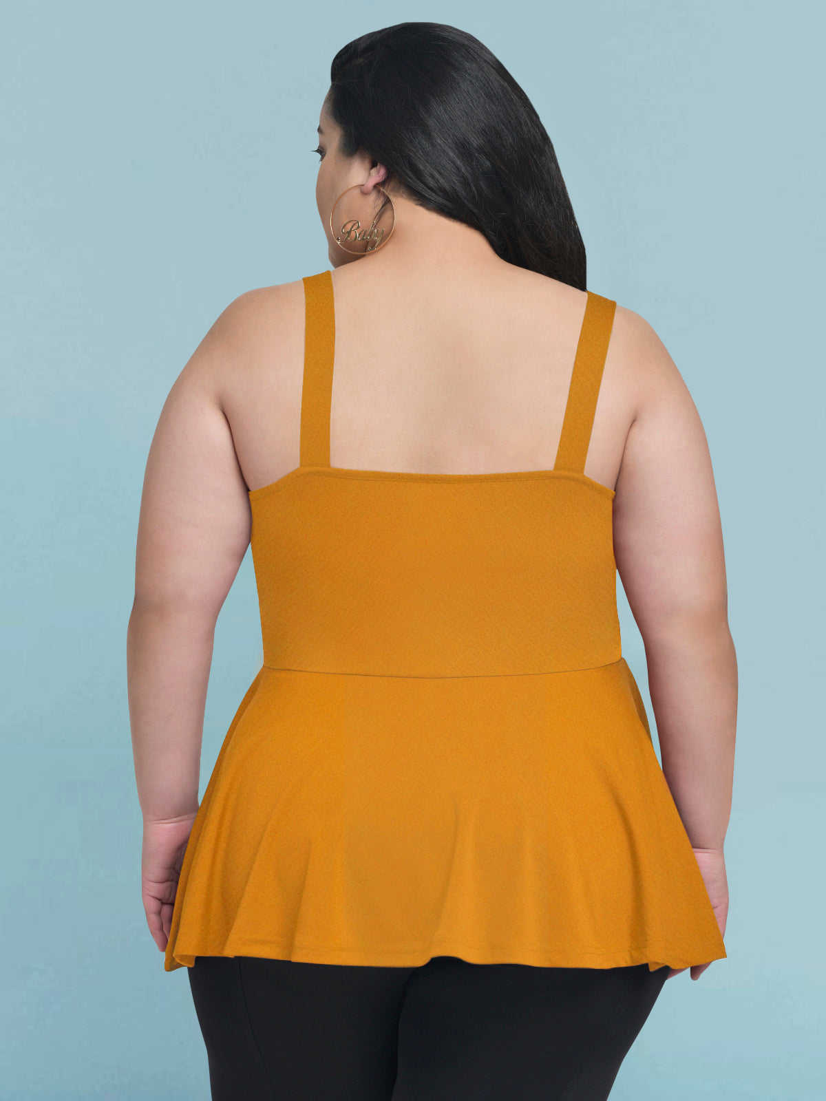 Women Black White Plus Size Buttoned Tunic Top