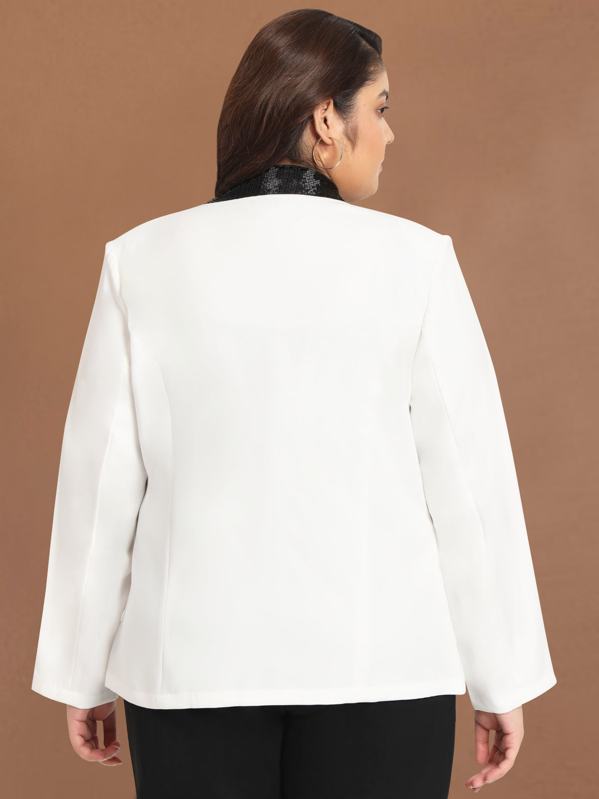 Women White Sequin Blazer
