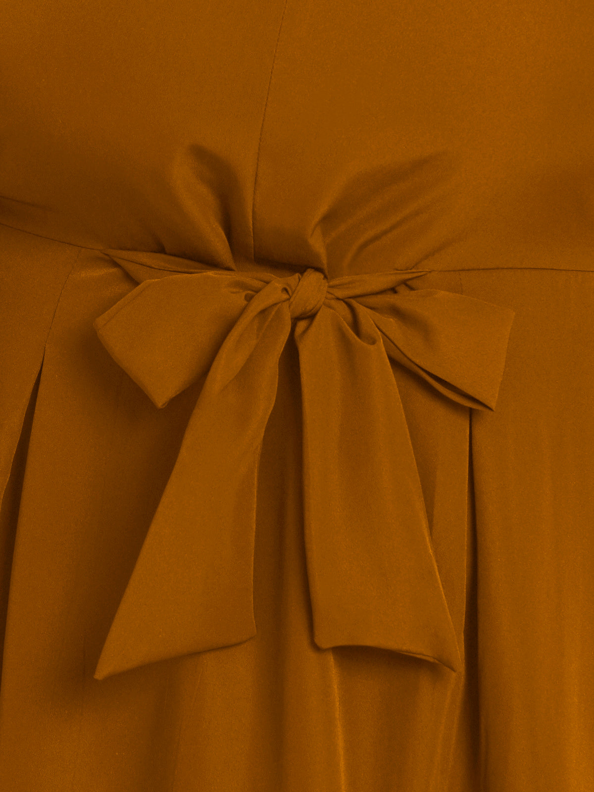 Women Mustard Plus Size Front Tie Dress