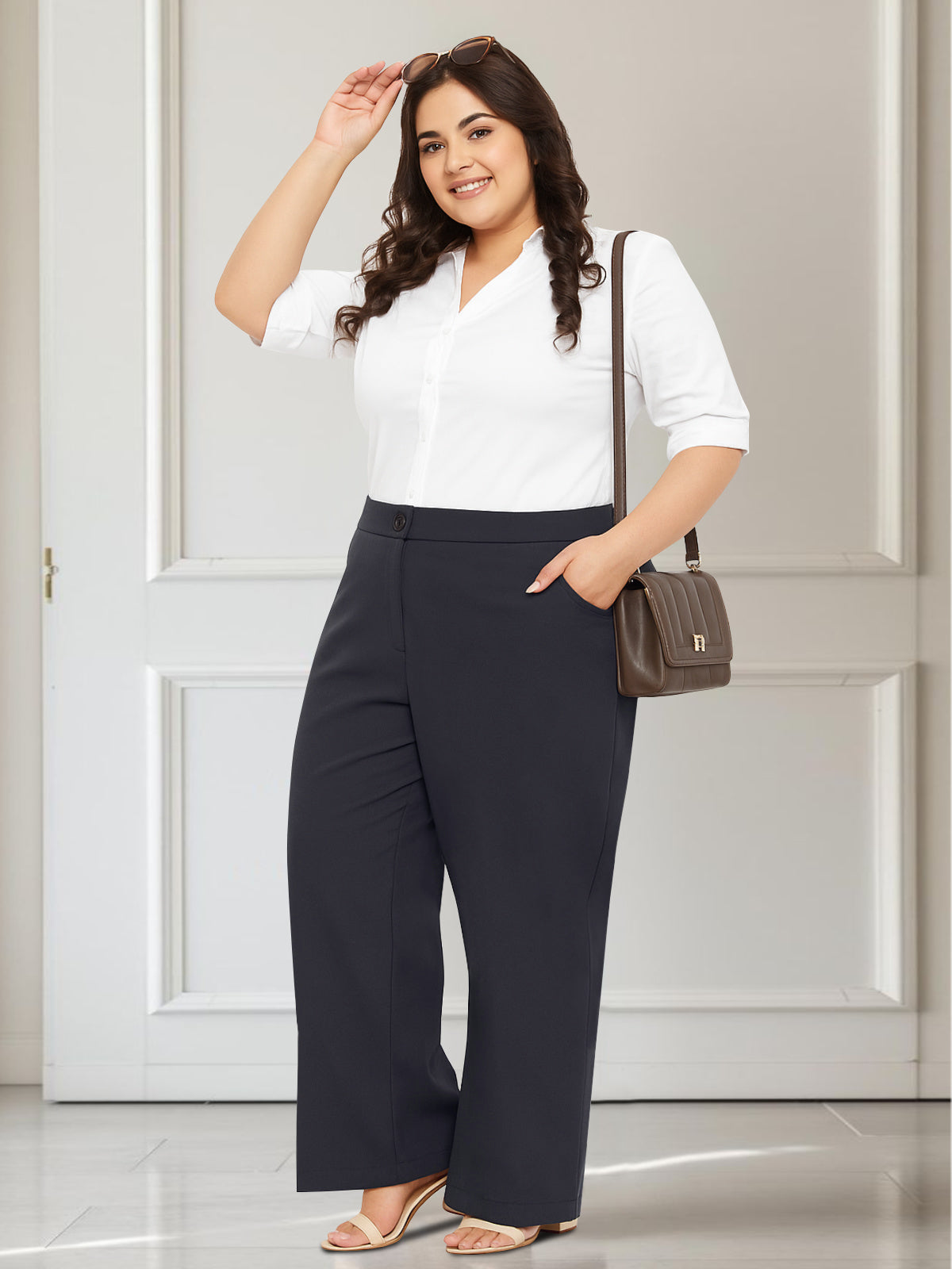 Grey Plus Size Extra Stretch Trouser