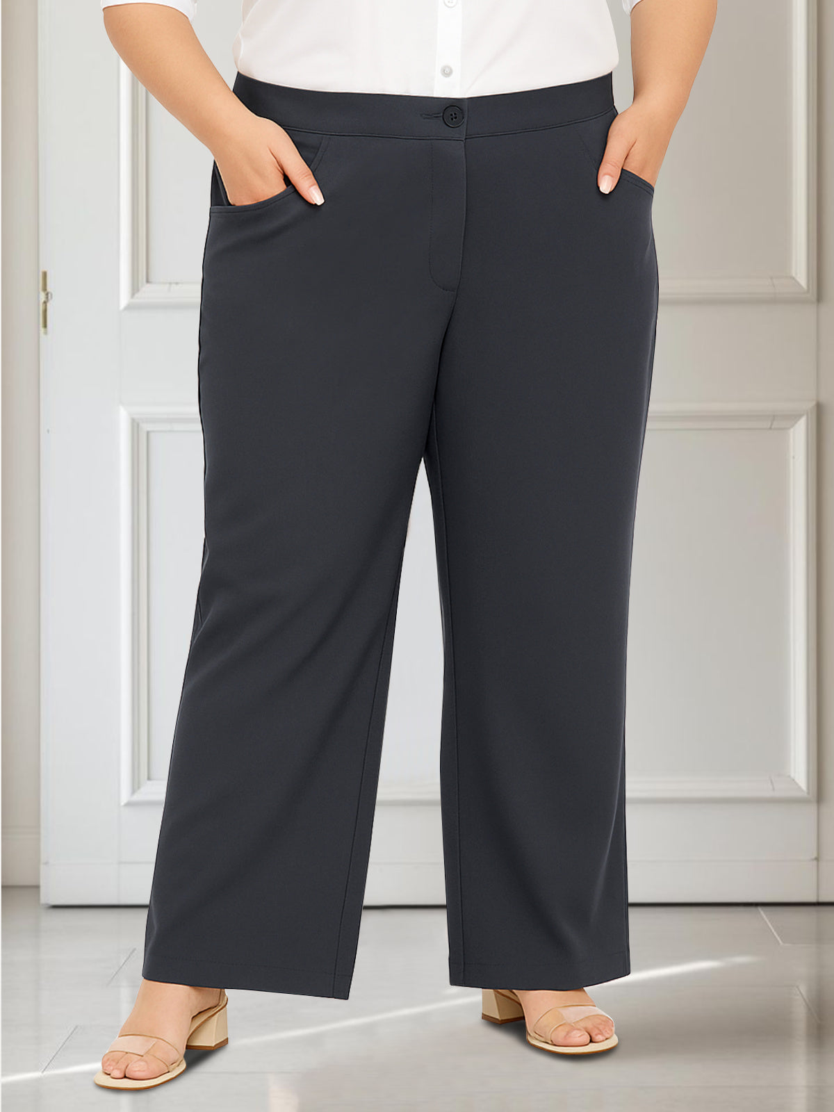 Grey Plus Size Extra Stretch Trouser