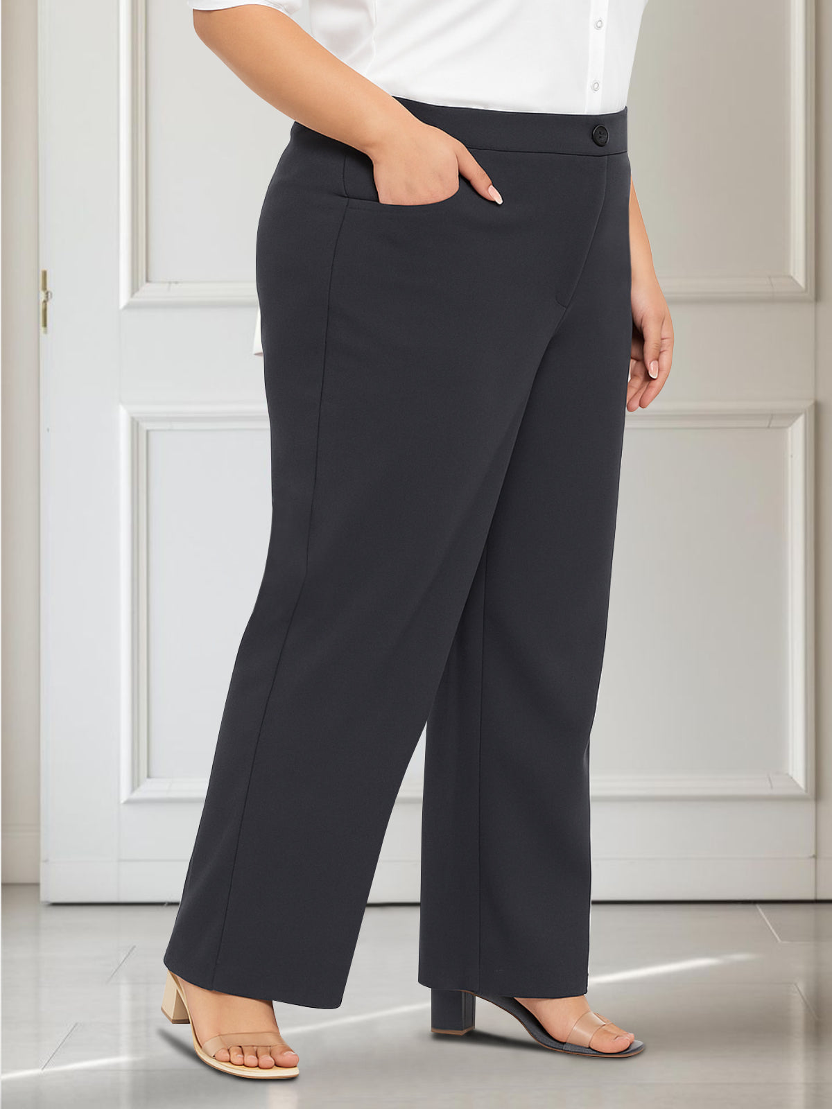 Grey Plus Size Extra Stretch Trouser