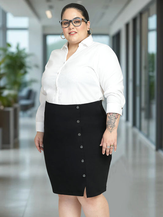 Black Plus Size Extra Stretch Skirt