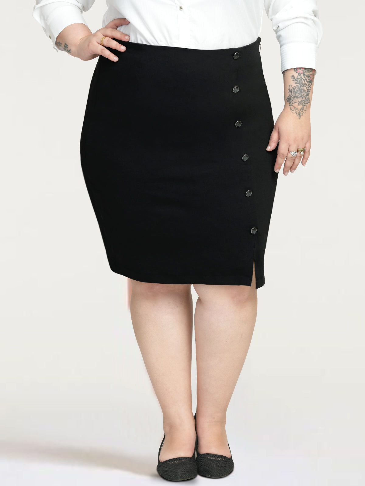 Black Plus Size Extra Stretch Skirt