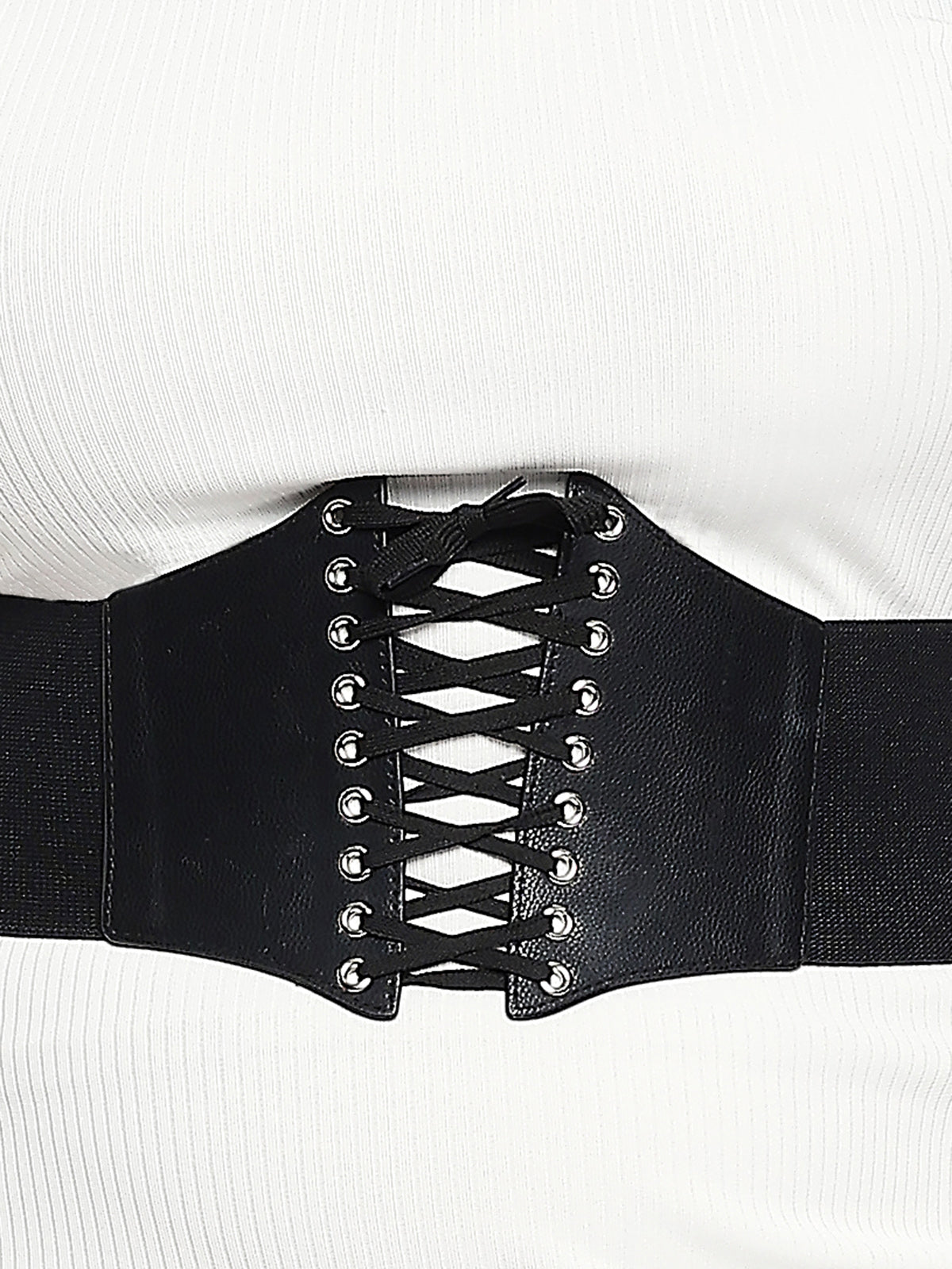 White Plus Size Rib Bodycon Dress with Belt