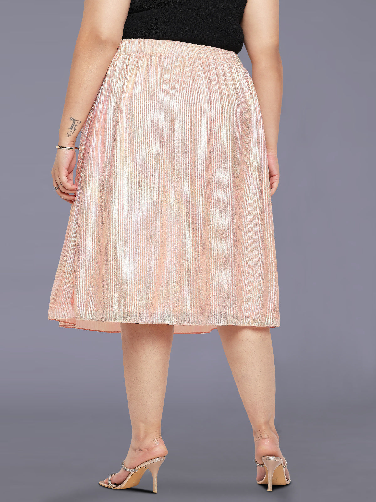 Peach Plus Size Shimmer Skirt