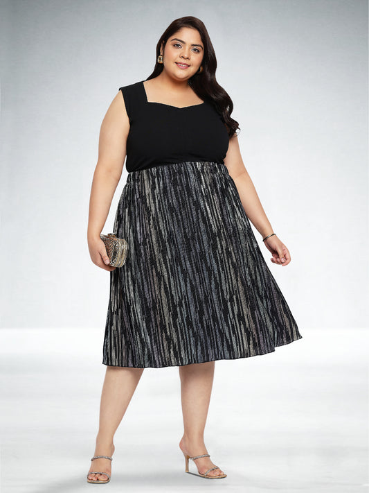 Black Plus Size Shimmer Skirt