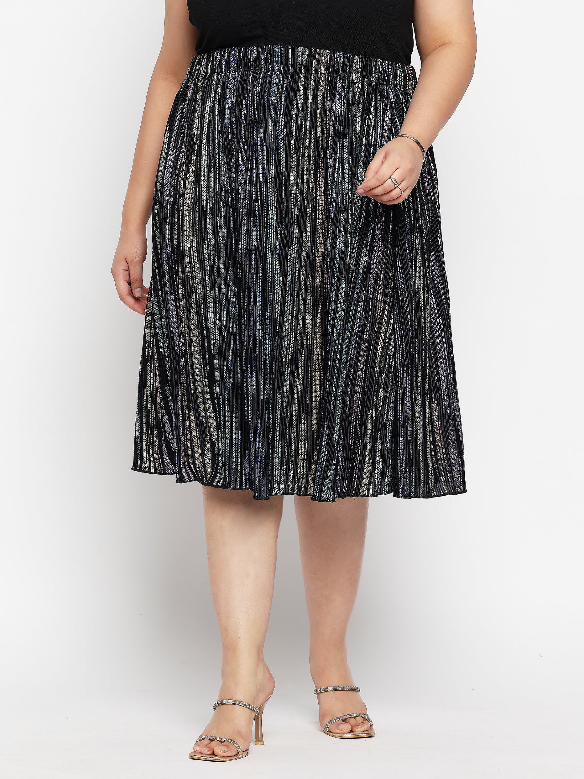 Black Plus Size Shimmer Skirt