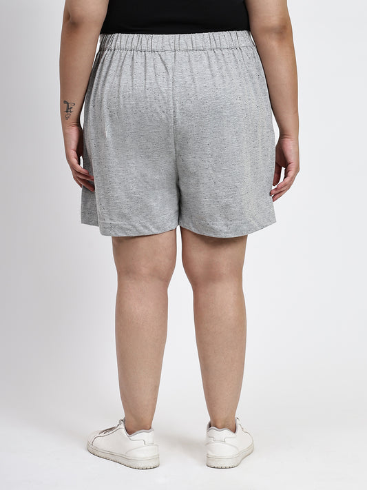 Grey Plus Size Drawstring Shorts