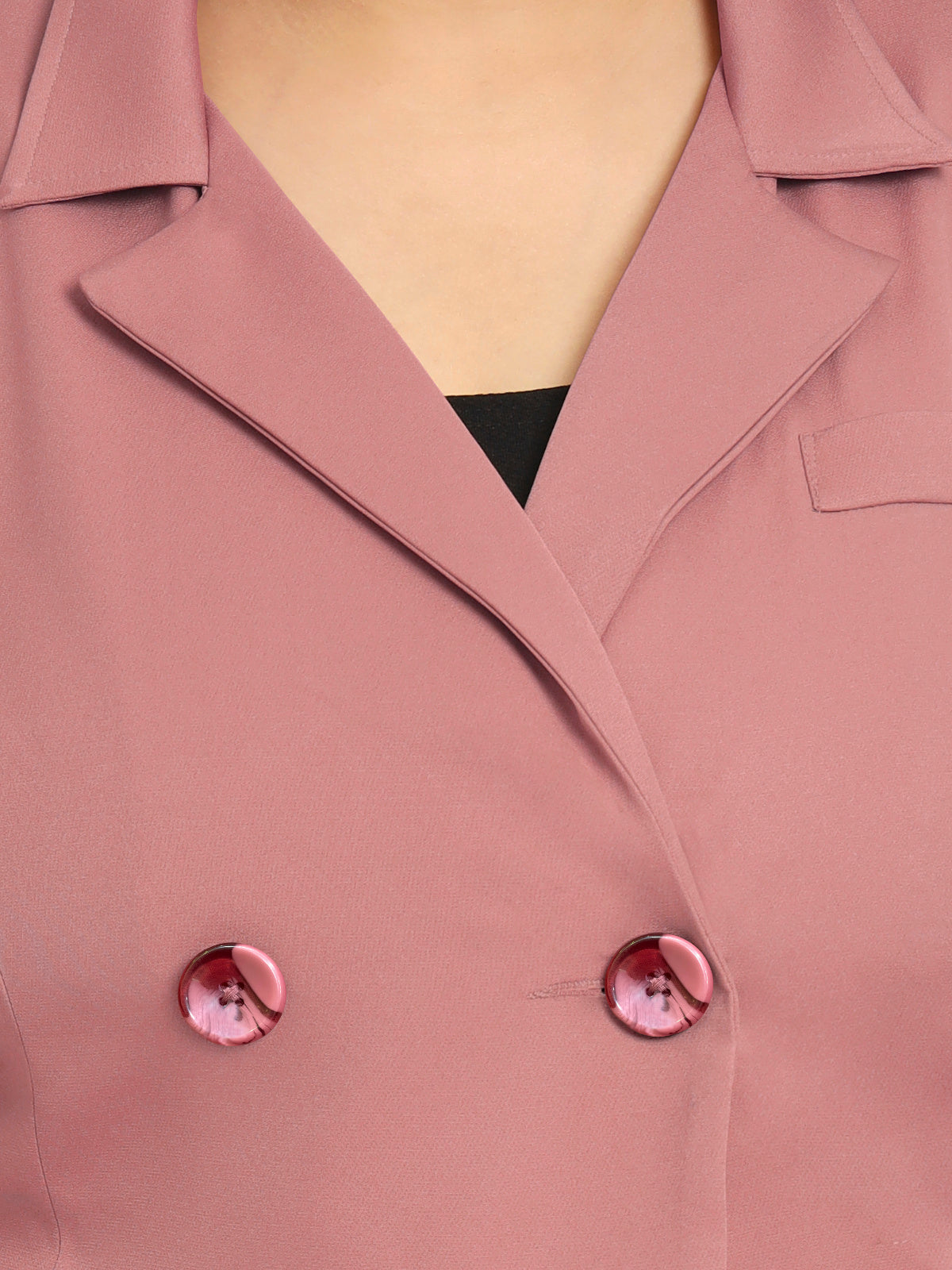 Women Pink Curve Plus Size Crop Blazer
