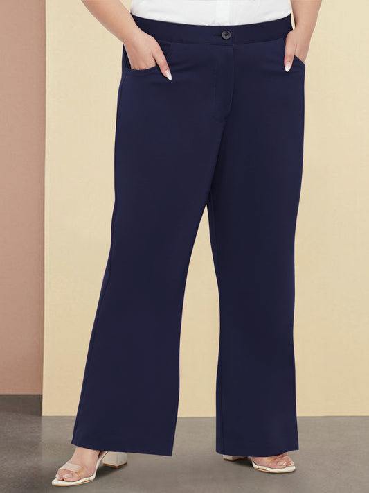 Blue Plus Size Extra Stretch Trouser