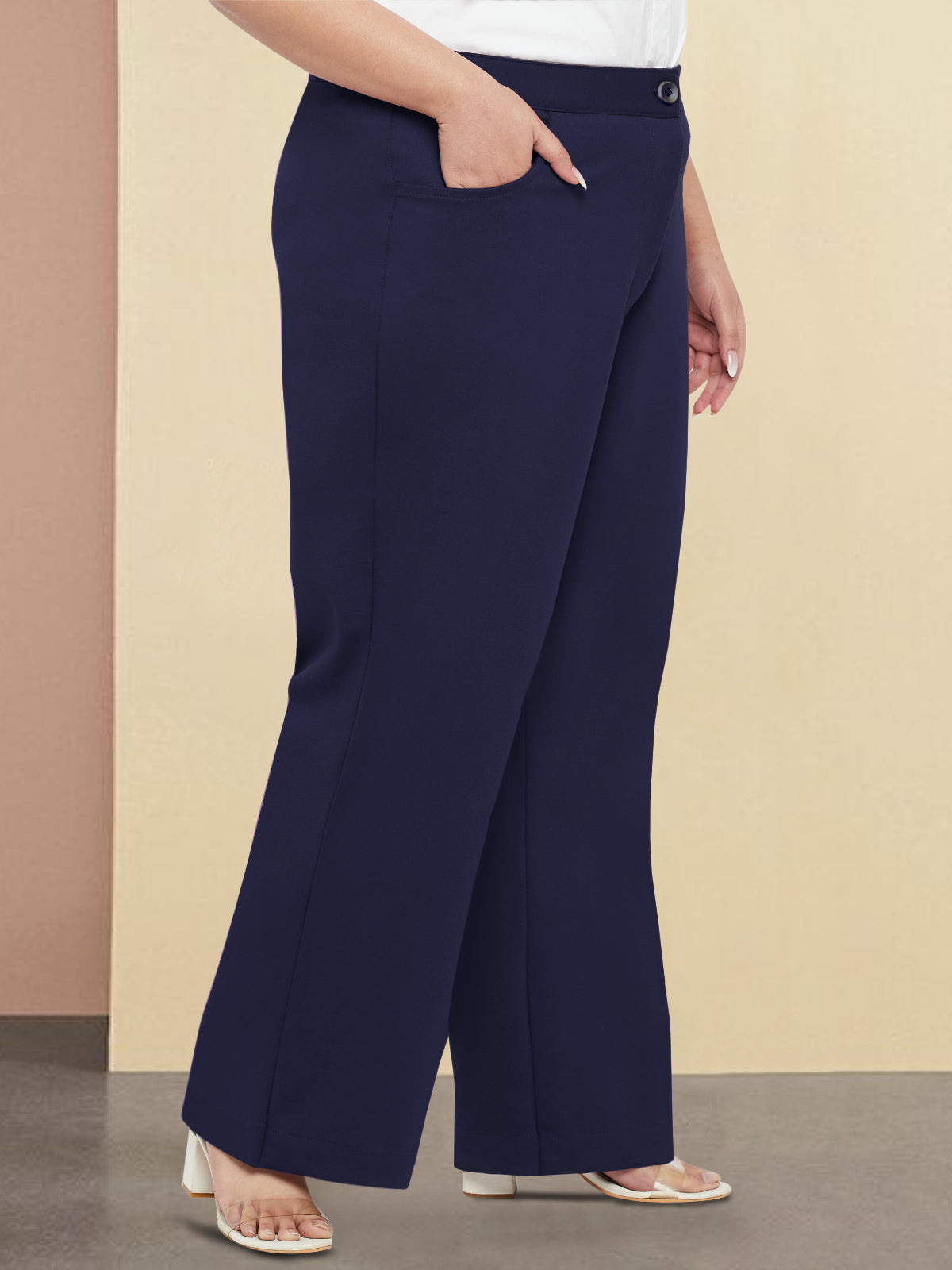 Blue Plus Size Extra Stretch Trouser