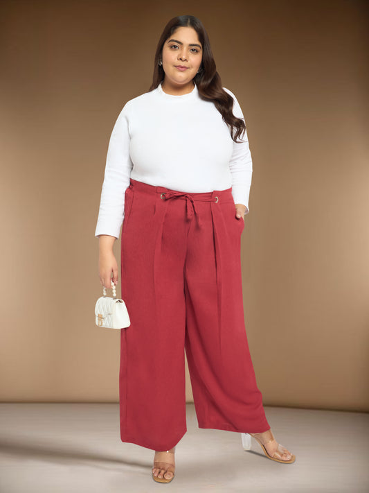 Rust Plus Size Eyelet Trousers