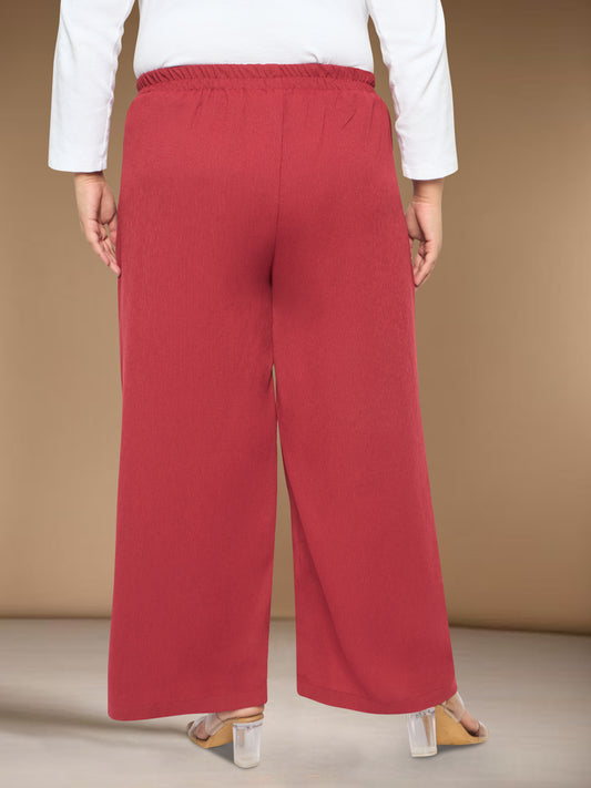 Rust Plus Size Eyelet Trousers