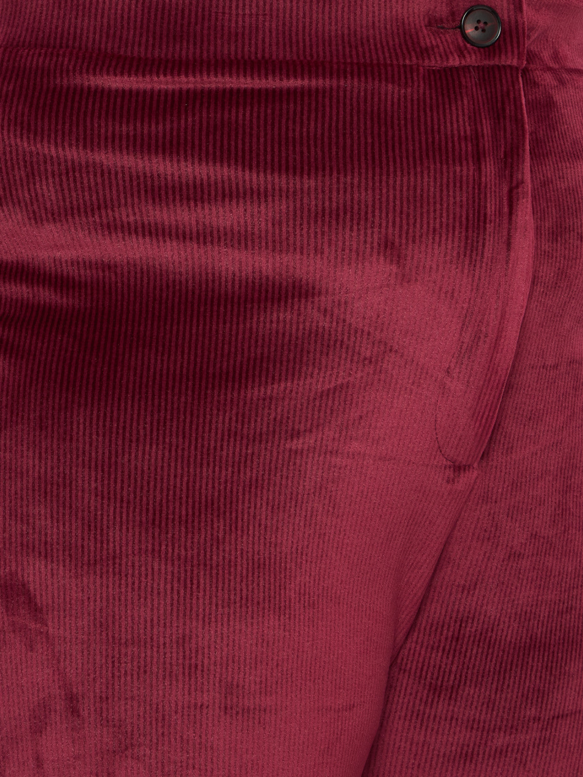 Maroon Plus Size Velvet Corduroy Trouser