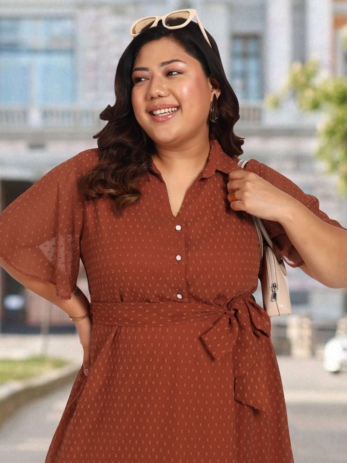 Women Plus Size Shirt Dress | A Line | Georgette Midi | Summer Wear| Western Stylish