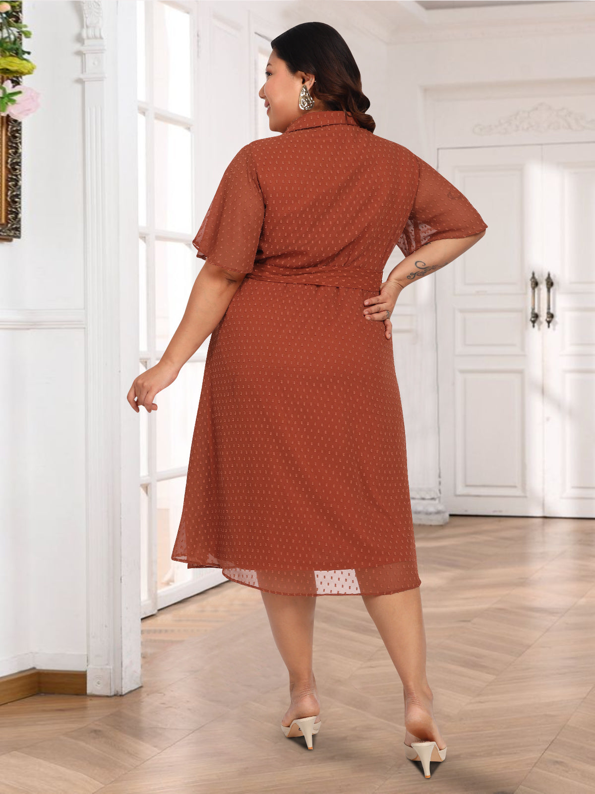 Women Plus Size Shirt Dress | A Line | Georgette Midi | Summer Wear| Western Stylish