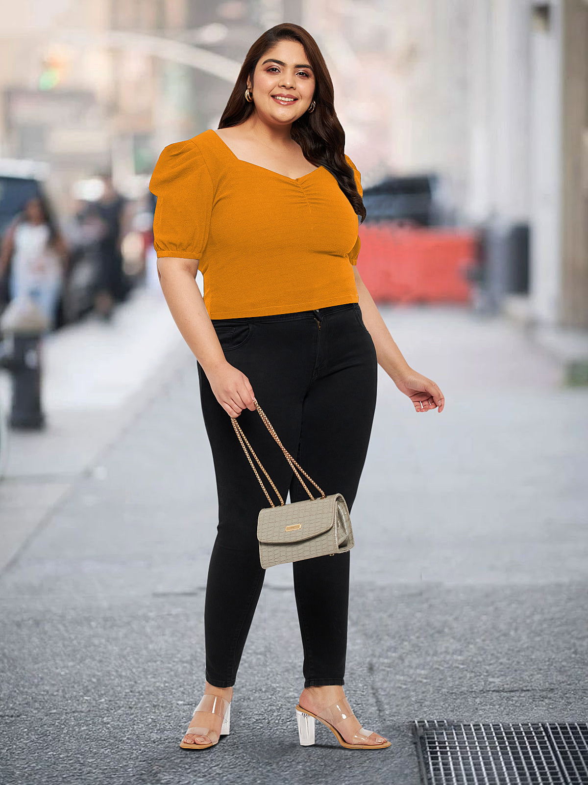 Women Black White Plus Size Buttoned Tunic Top