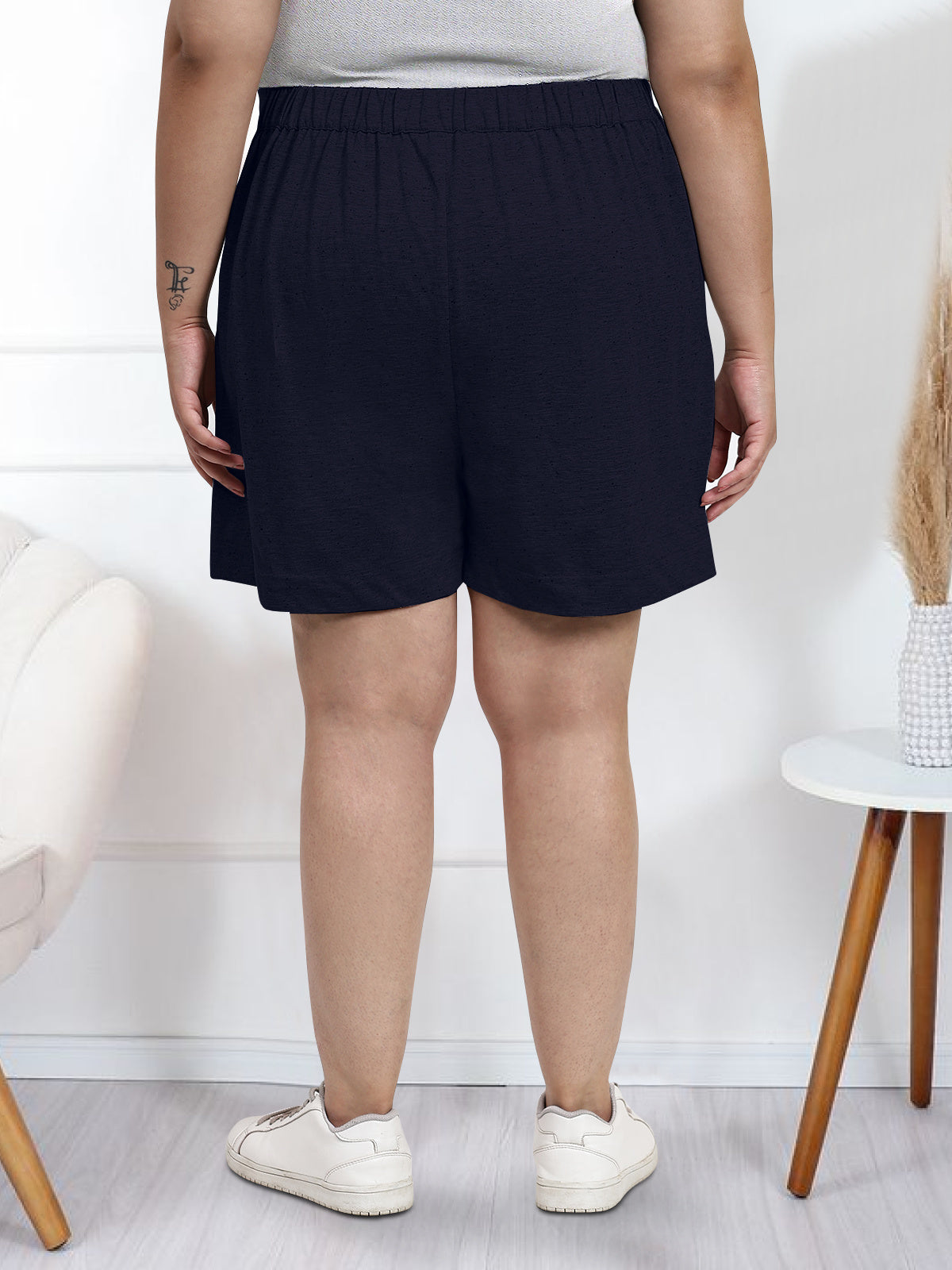 Brown Plus Size Drawstring Shorts