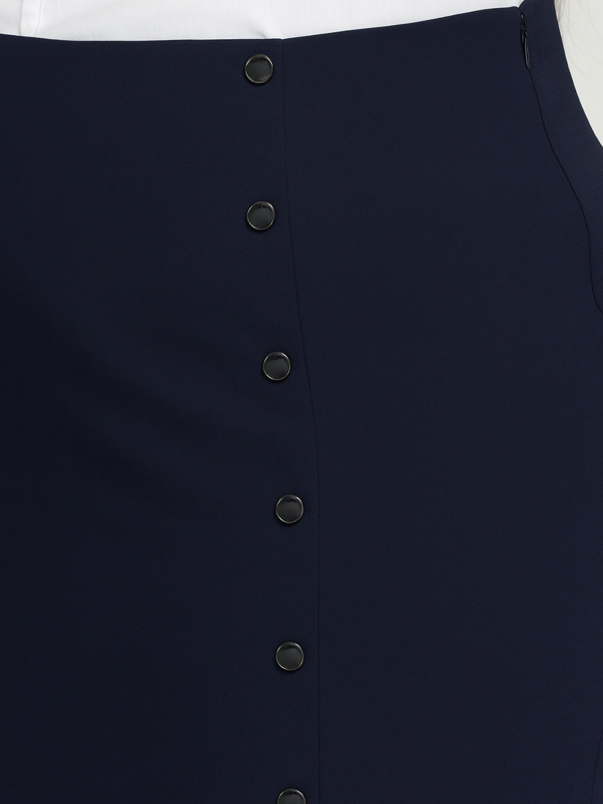 Navy Blue Plus Size Extra Stretch Skirt