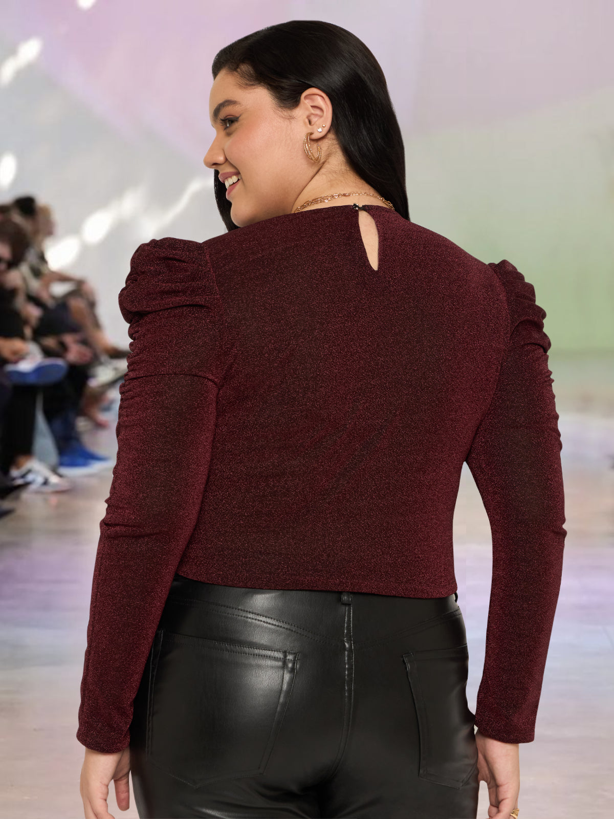 Women Black White Plus Size Buttoned Tunic Top