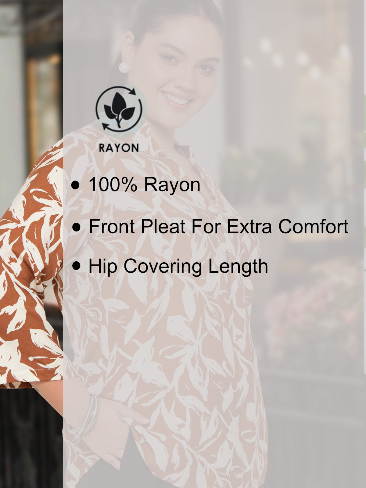 Women Black White Plus Size Buttoned Tunic Top