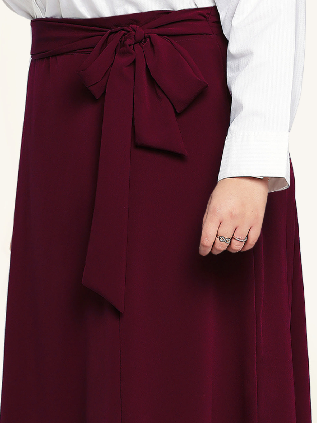 Maroon Plus Size Slit Long Skirt
