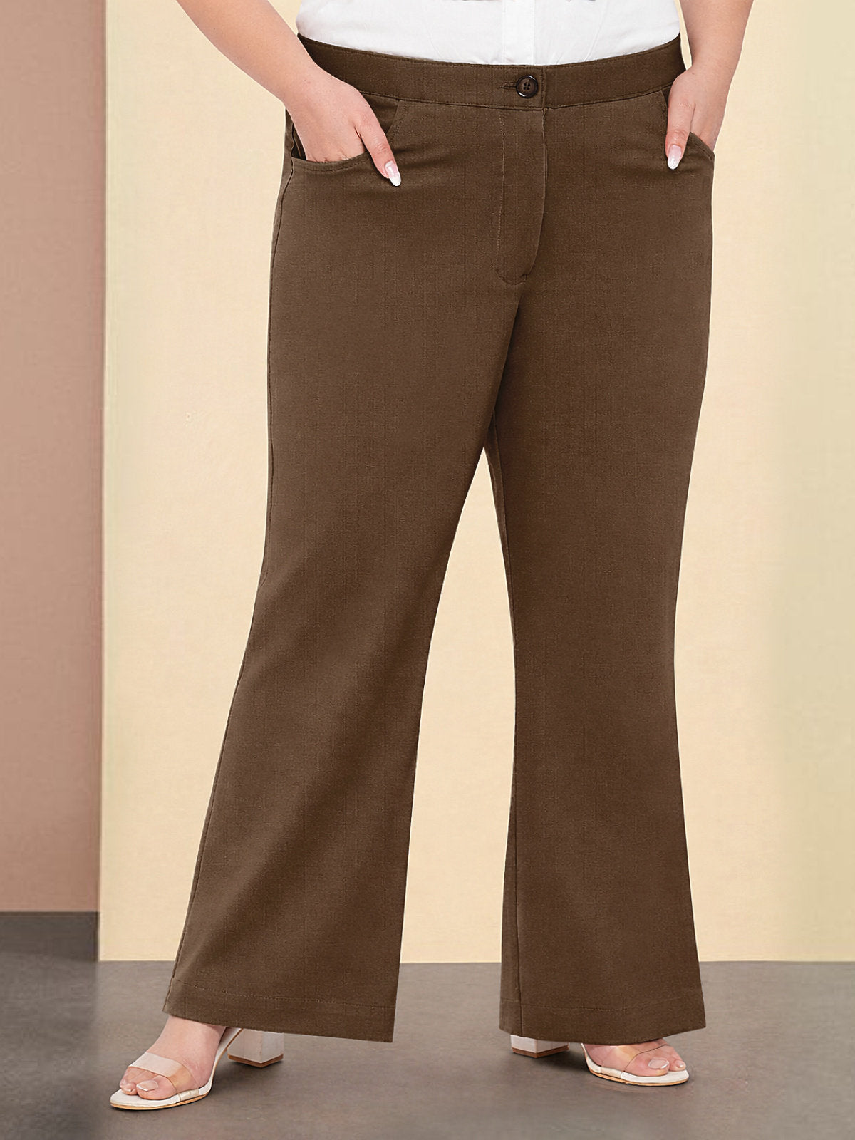 brown-plus-size-straight-extra-stretch-trousers