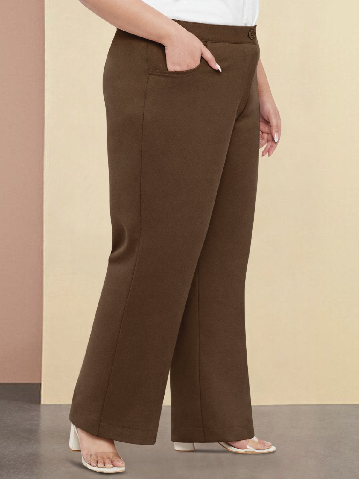 brown-plus-size-straight-extra-stretch-trousers