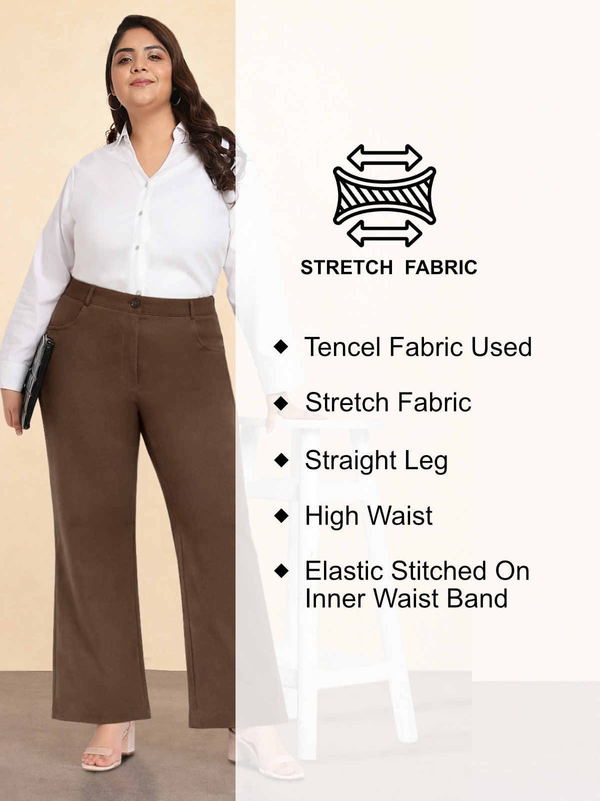 brown-plus-size-straight-extra-stretch-trousers
