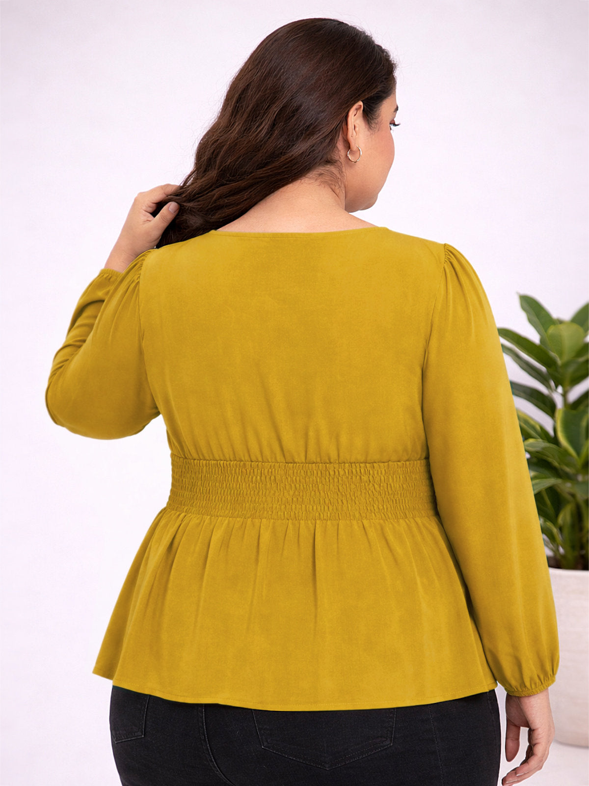 mustard-plus-size-smocked-top