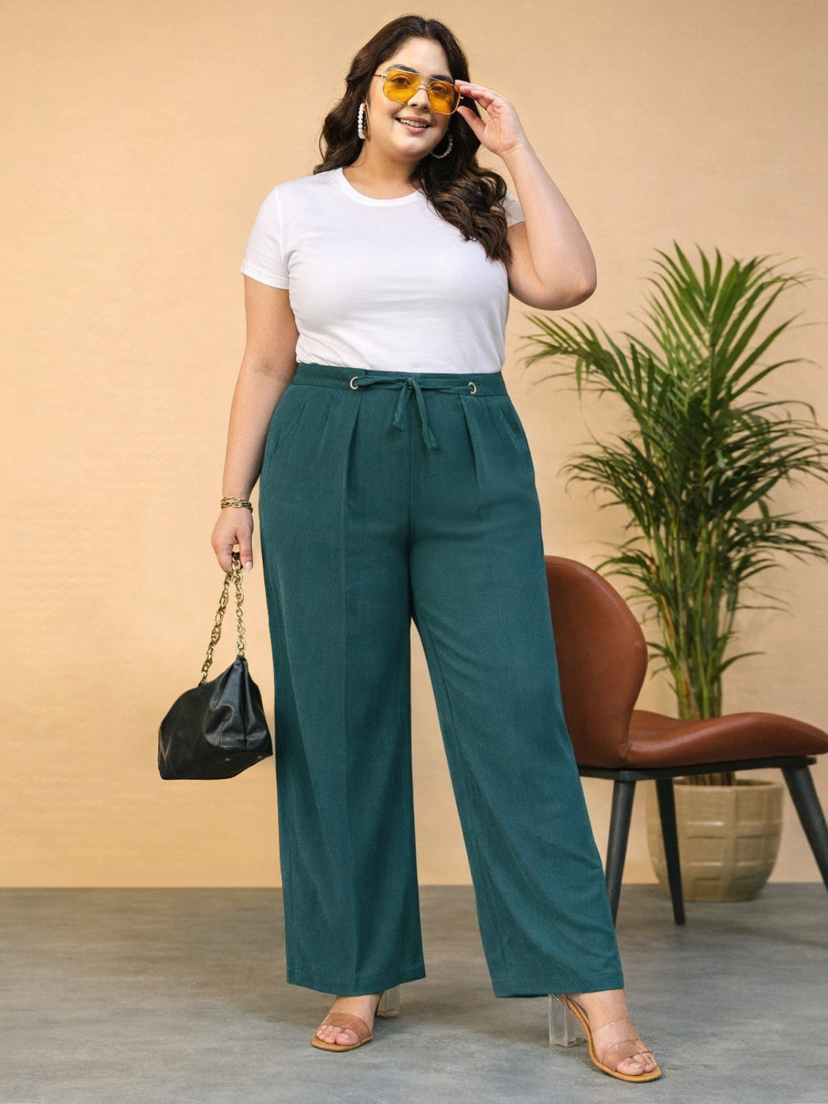 green-plus-size-eyelet-trousers