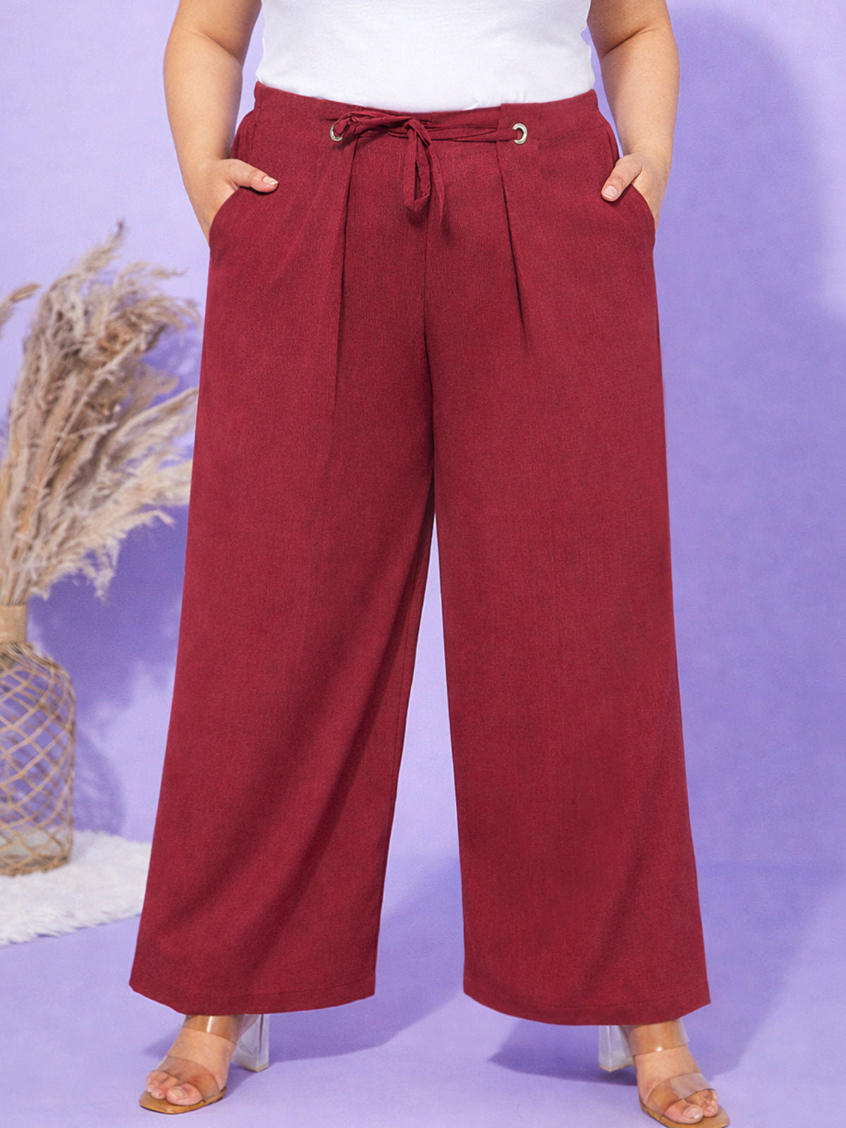 rust-plus-size-eyelet-trousers