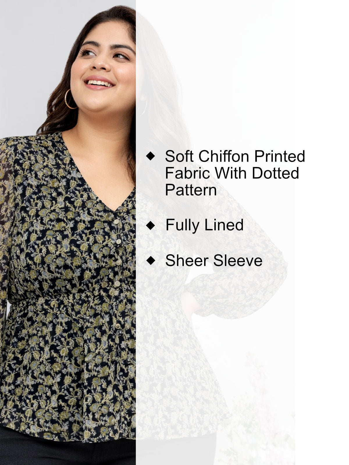 black-plus-size-dobby-printed-boho-button-top